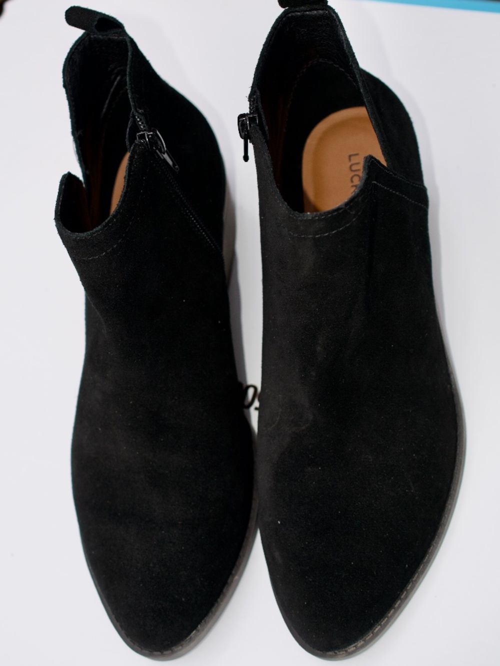 Lucky Brand Fallila Black Suede Bootie 8M
